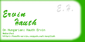 ervin hauth business card